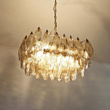 Elegant Murano Poliedri Smoked Glass Chandelier 22"