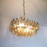 Elegant Murano Poliedri Smoked Glass Chandelier 22"