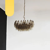 Elegant Murano Poliedri Smoked Glass Chandelier 22"