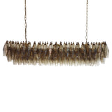 Elegant Smoked Murano Poliedri Glass Chandelier 49"