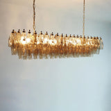 Elegant Smoked Murano Poliedri Glass Chandelier 49"