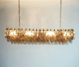 Elegant Smoked Murano Poliedri Glass Chandelier 49"