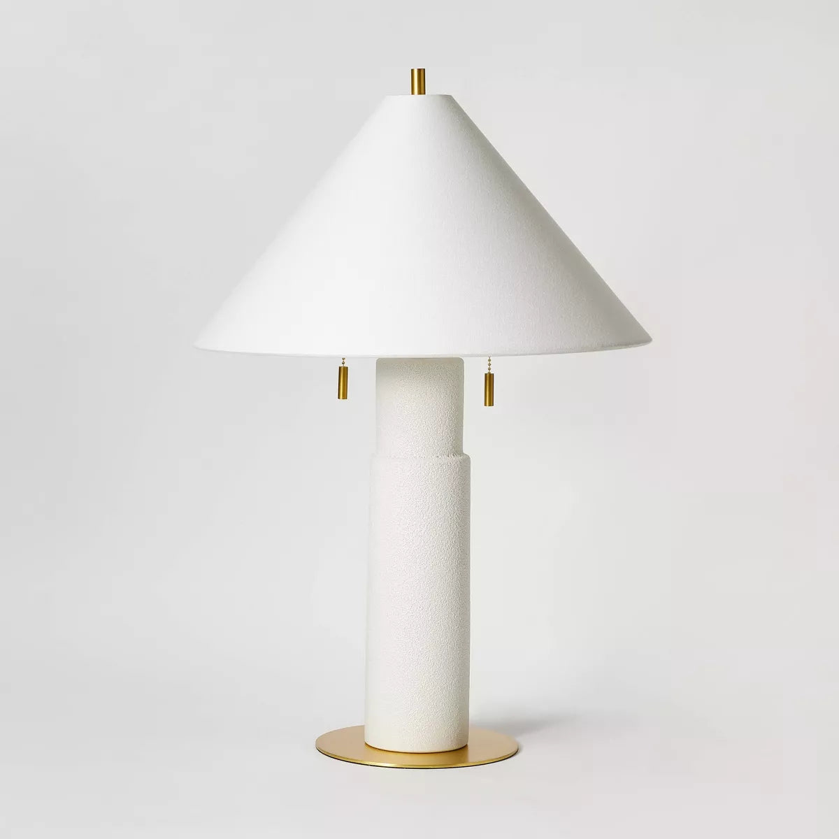 White Tapered Shade Ceramic Table Lamp