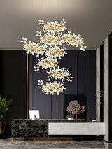 Gingko Leaves Linear Chandelier 197"