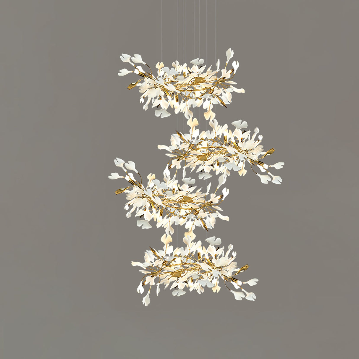 Gingko Leaves Linear Chandelier 197"