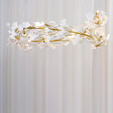 Gingko Chandelier U USE White and Gold