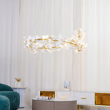 Gingko Chandelier U USE White and Gold