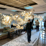 Gingko Leaves Linear Chandelier 197"