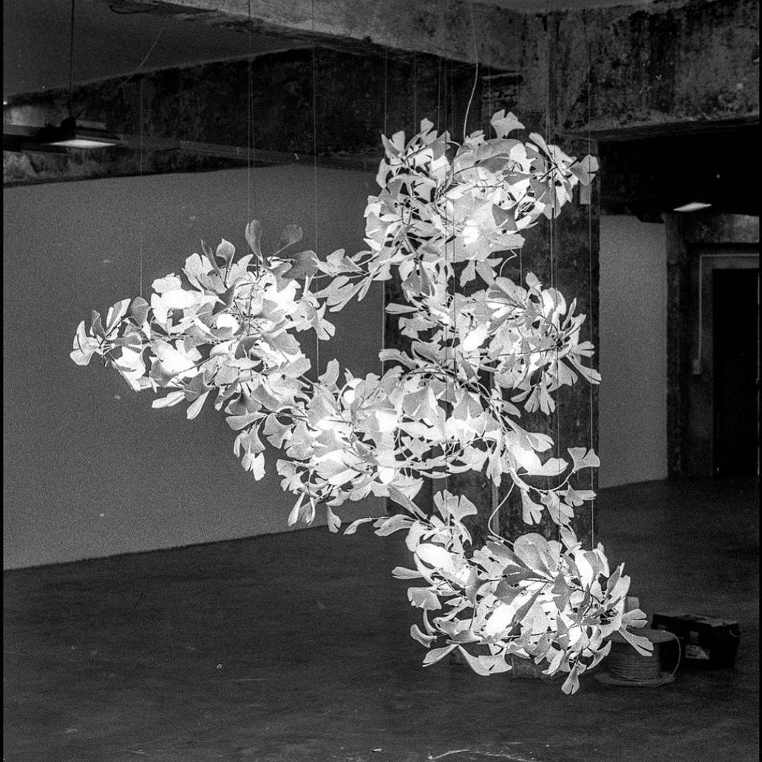 Gingko Leaves Linear Chandelier 197"