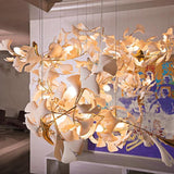 Gingko Leaves Linear Chandelier 197"