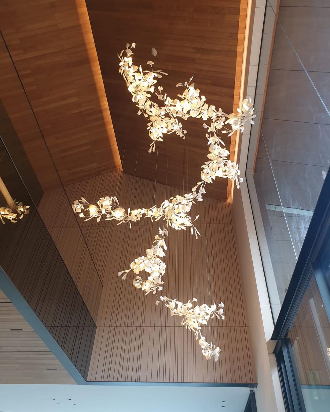 Gingko Leaves Linear Chandelier 197"