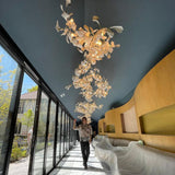 Gingko Leaves Linear Chandelier 197"