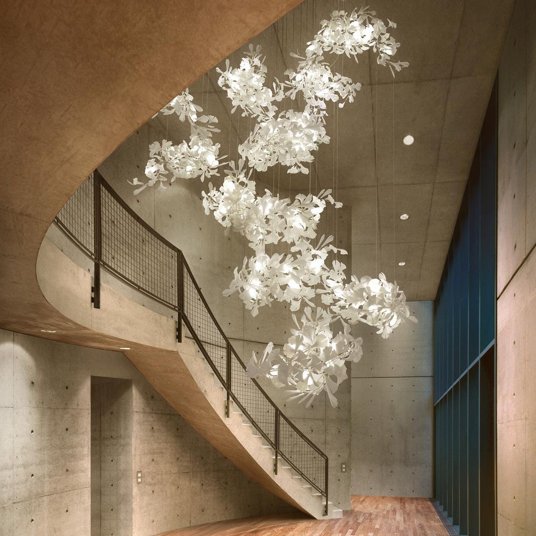 Gingko Leaves Linear Chandelier 197"