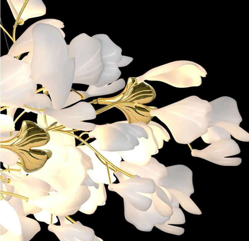 Gingko Leaves Linear Chandelier 197"