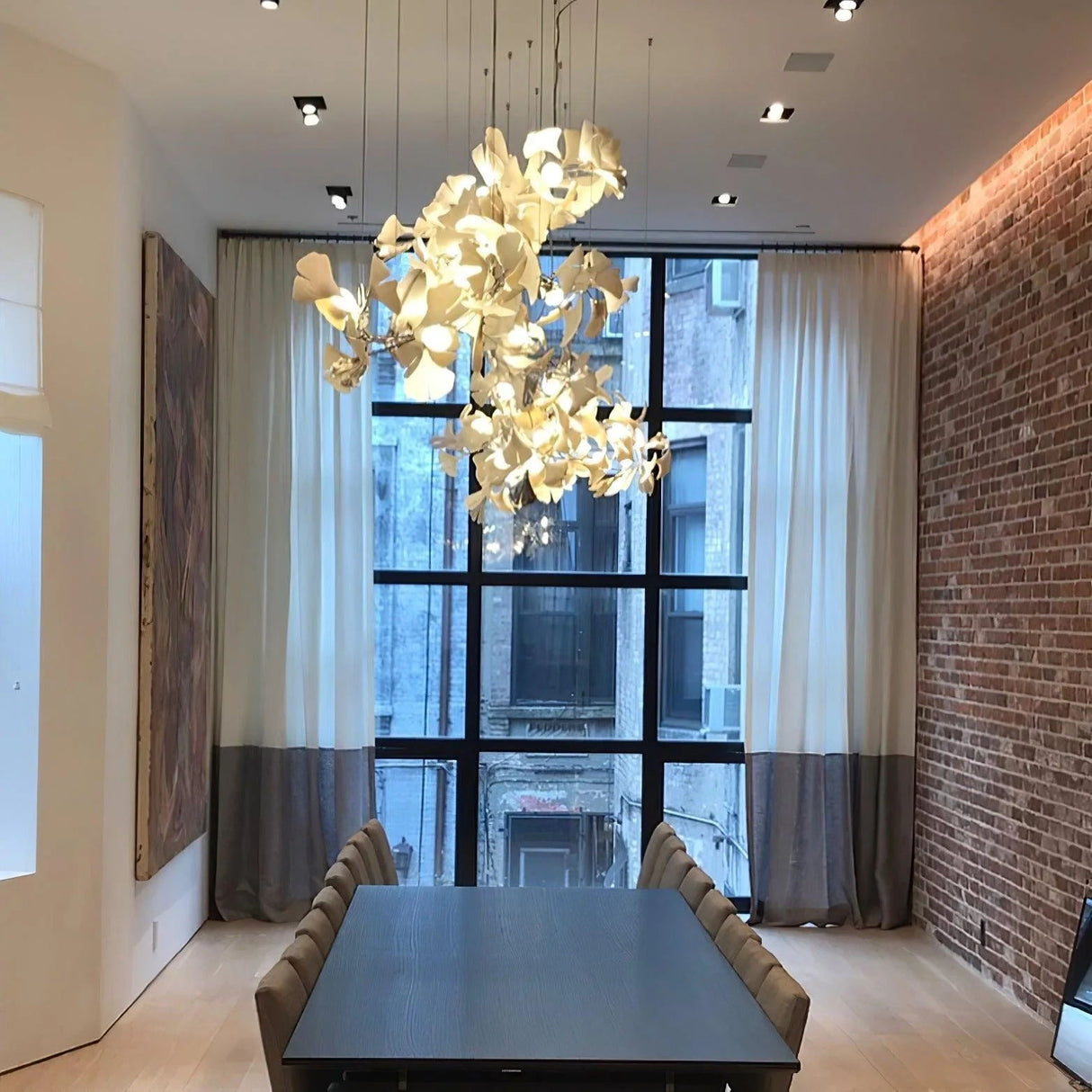 Gingko Leaves Linear Chandelier 197"