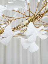 Gingko Chandelier B USE White and Gold