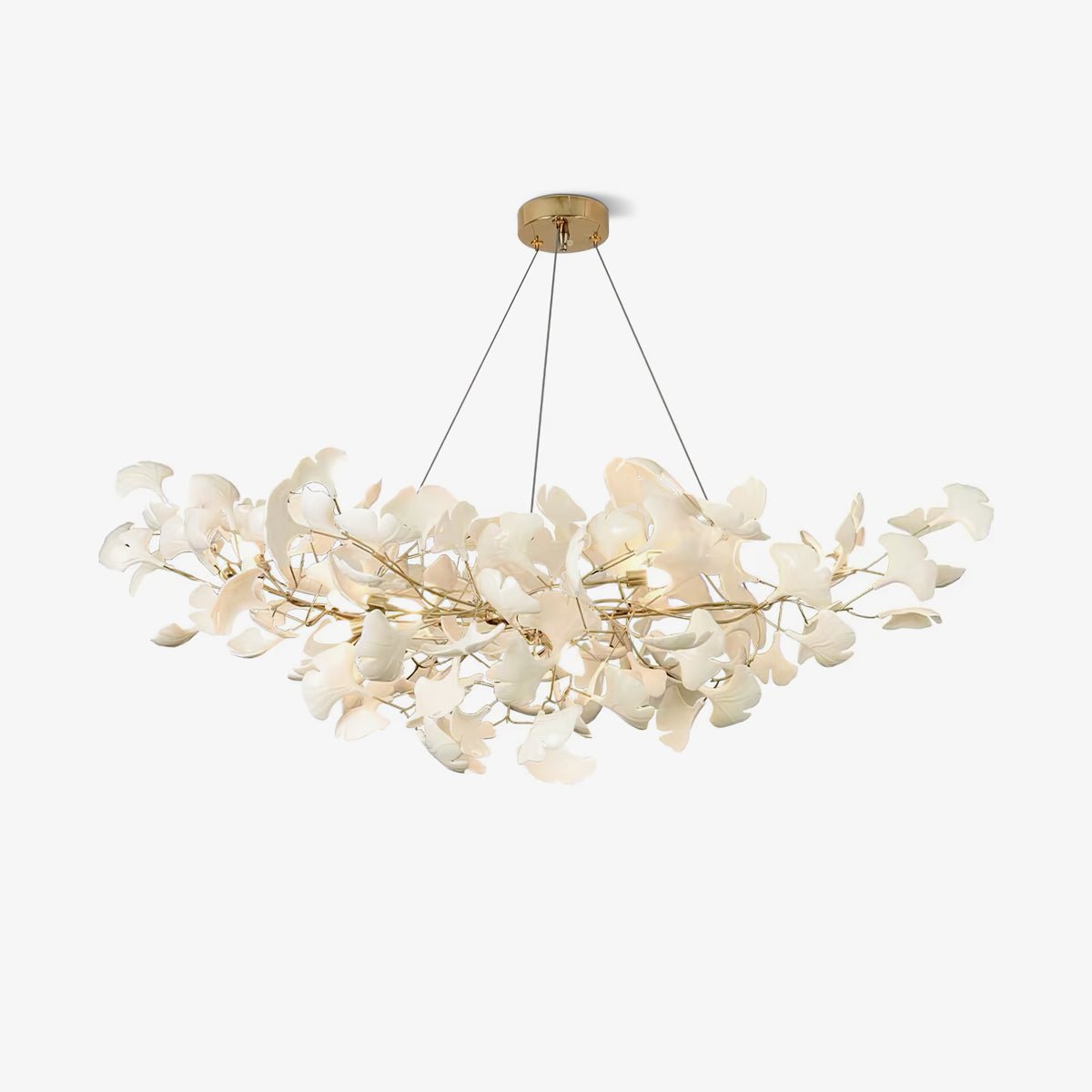 Gingko Chandelier B USE White and Gold