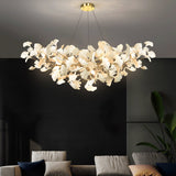 Gingko Chandelier B USE White and Gold