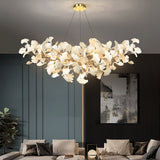 Gingko Chandelier B USE White and Gold