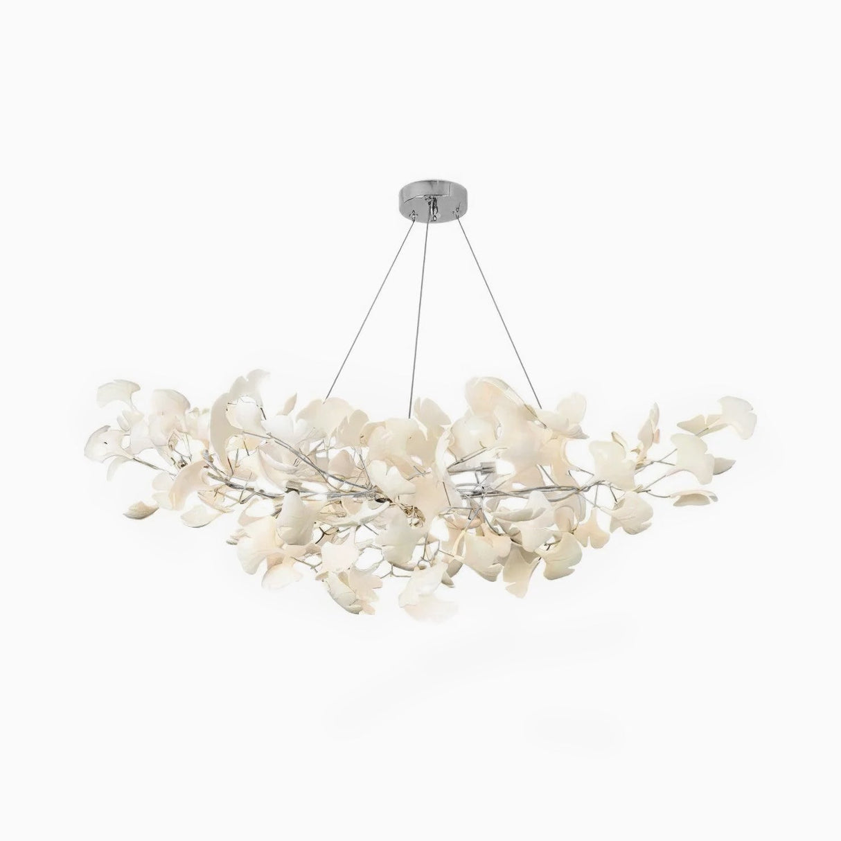 Gingko Chandelier B USE White and Gold