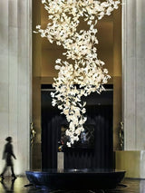 Gingko Chandelier F USE White and Gold