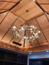 Gingko Chandelier U USE White and Gold