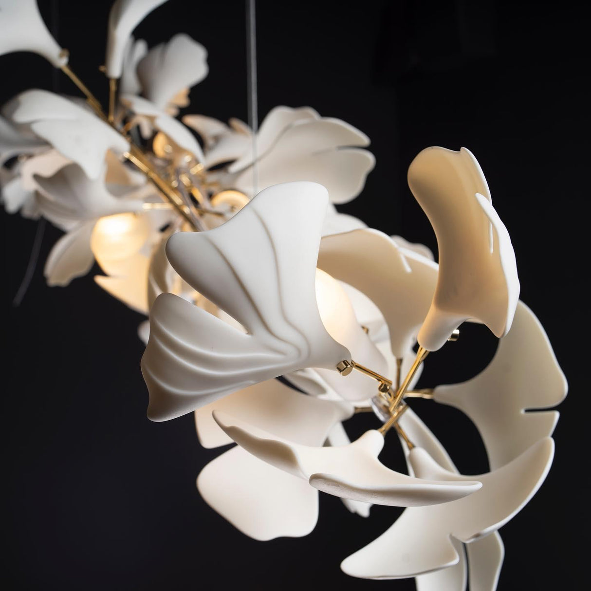 Gingko Chandelier U USE White and Gold