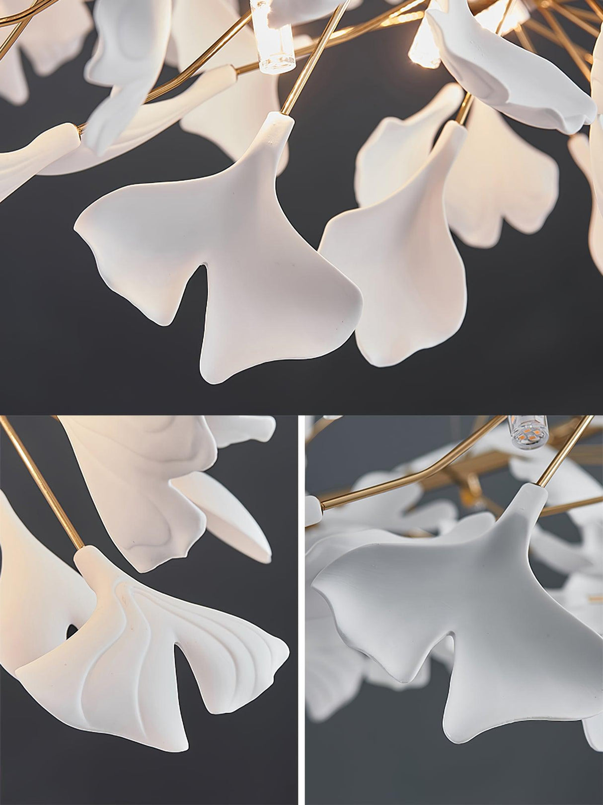 Gingko Chandelier U USE White and Gold