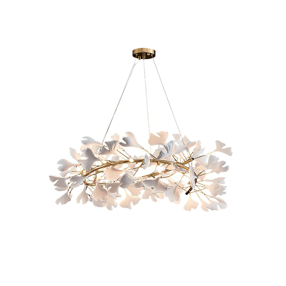 Gingko Chandelier U USE White and Gold