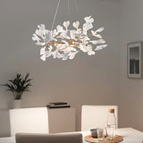 Gingko Chandelier U USE White and Gold