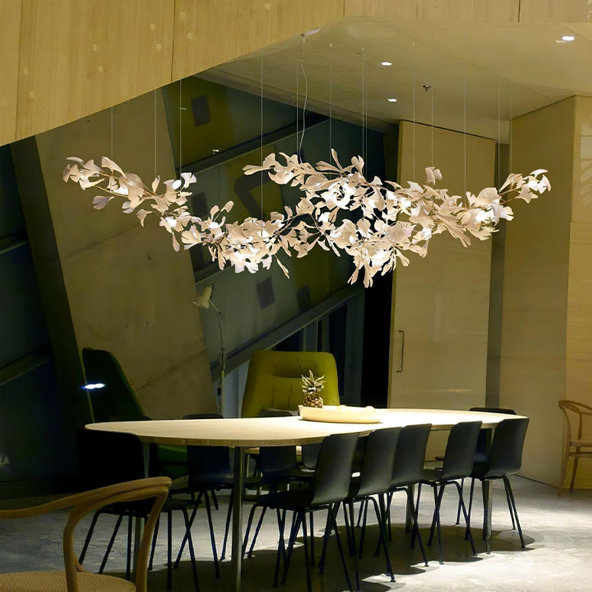 Gingko Chandelier K USE White and Gold