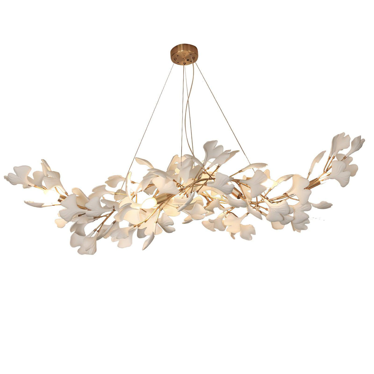 Gingko Chandelier K USE White and Gold