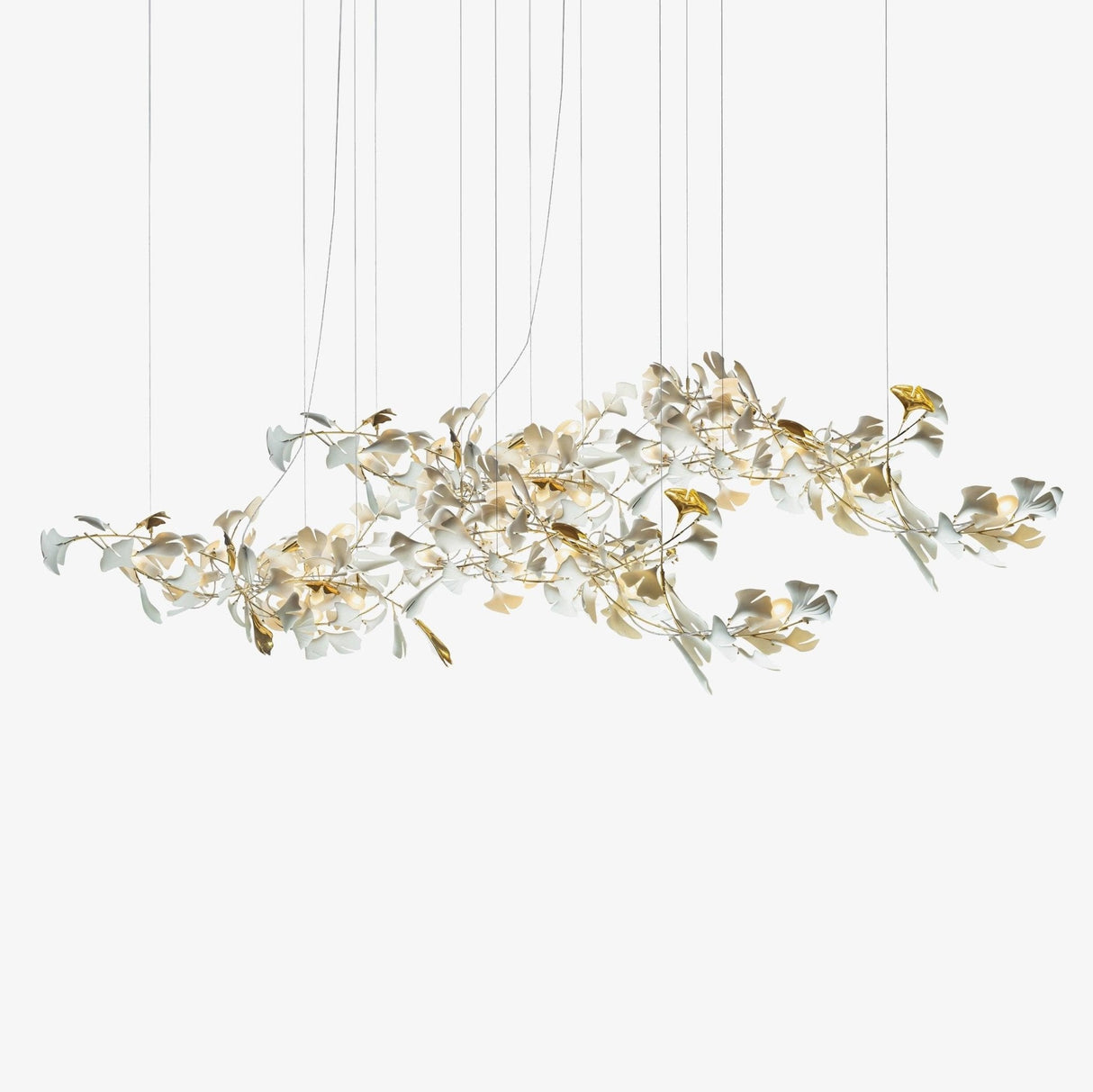 Gold White Leaves Combination Gingko Chandeliers