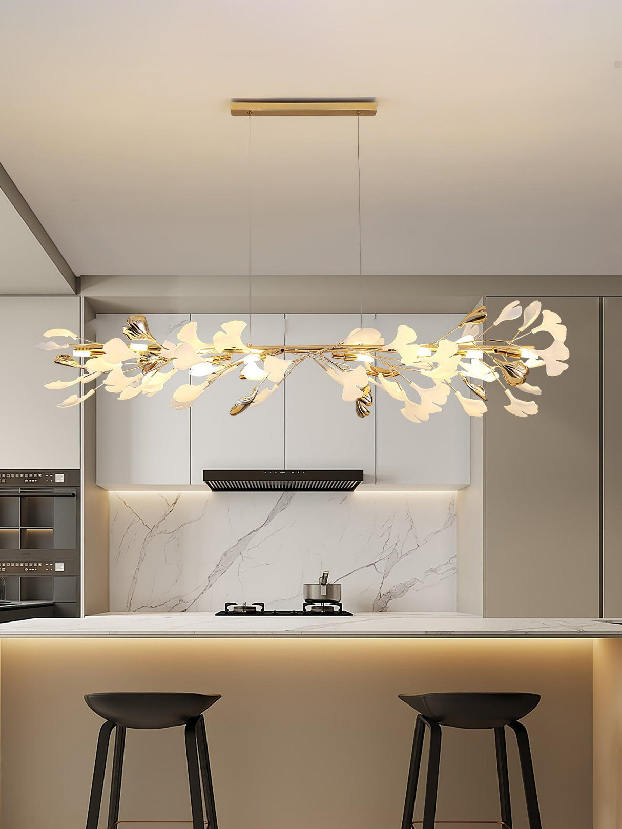 Gingko Linear Chandelier For Cord