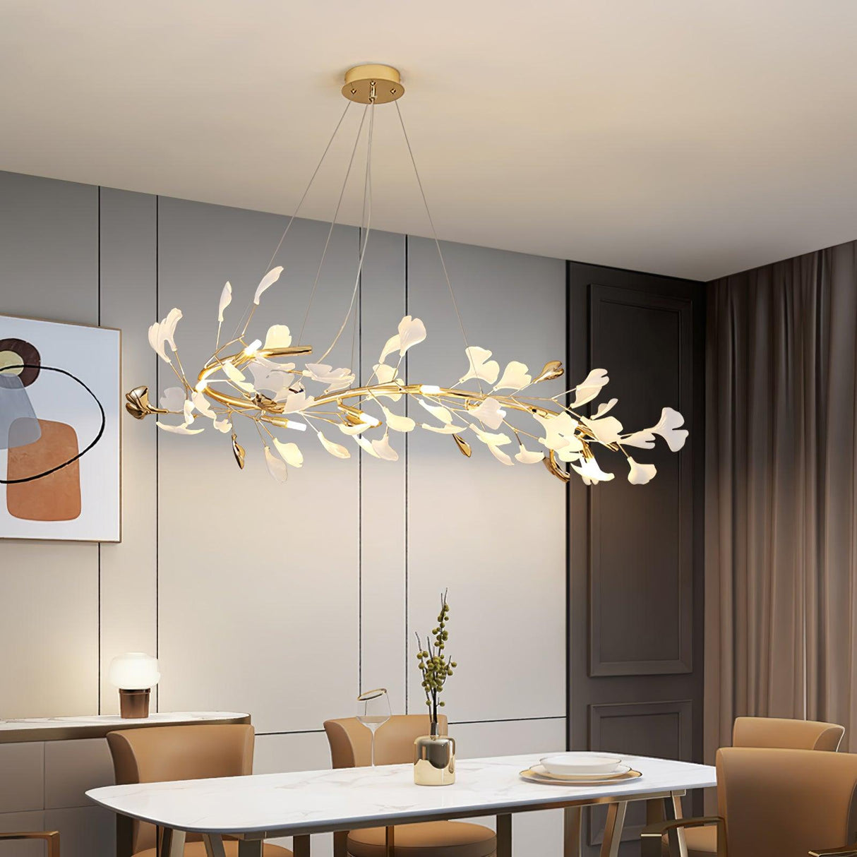 Gingko Linear Chandelier For Cord