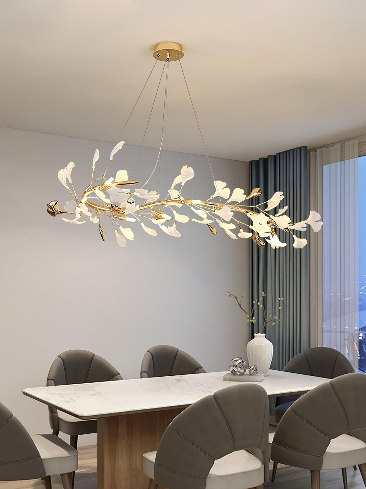 Gingko Linear Chandelier For Cord