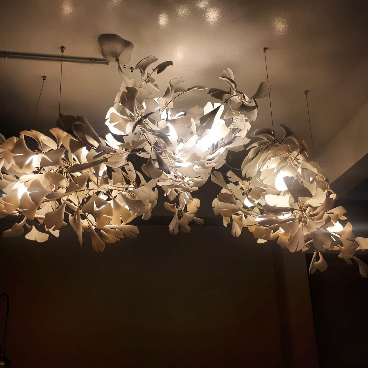 Gingko Leaves Linear Chandelier 197"