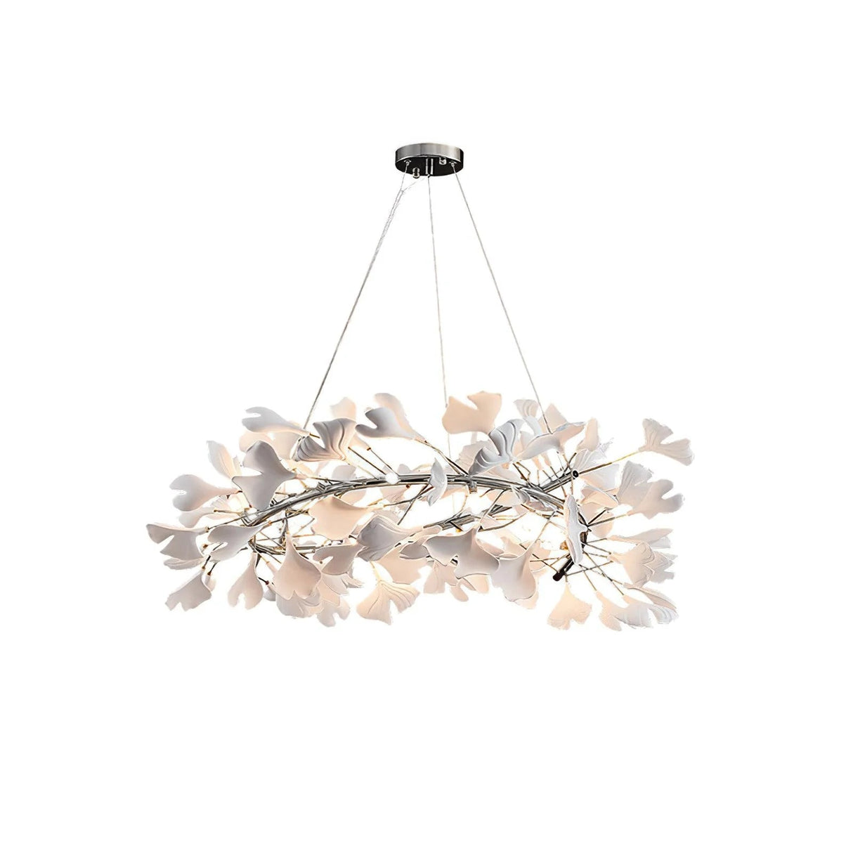 Gingko Chandelier U USE White and Gold