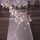 Gingko Chandelier F USE White and Gold