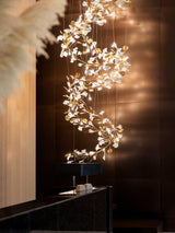 Gingko Chandelier F USE White and Gold