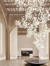 Gingko Chandelier F USE White and Gold