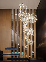 Gingko Chandelier F USE White and Gold