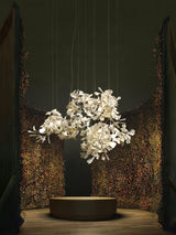 Gingko Chandelier F USE White and Gold