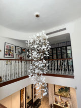 Gingko Chandelier F USE White and Gold