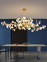 Gingko Chandelier B USE White and Gold