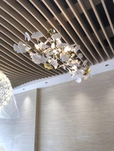 Gingko Chandelier B USE White and Gold