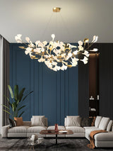 Gingko Chandelier B USE White and Gold