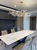 Gingko Chandelier B USE White and Gold