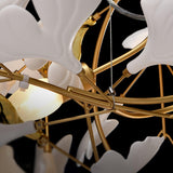 Gingko Chandelier B USE White and Gold