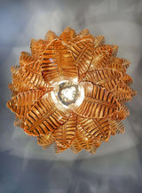 Gorgeous Murano Felci Amber Glass Chandelier 33.5"